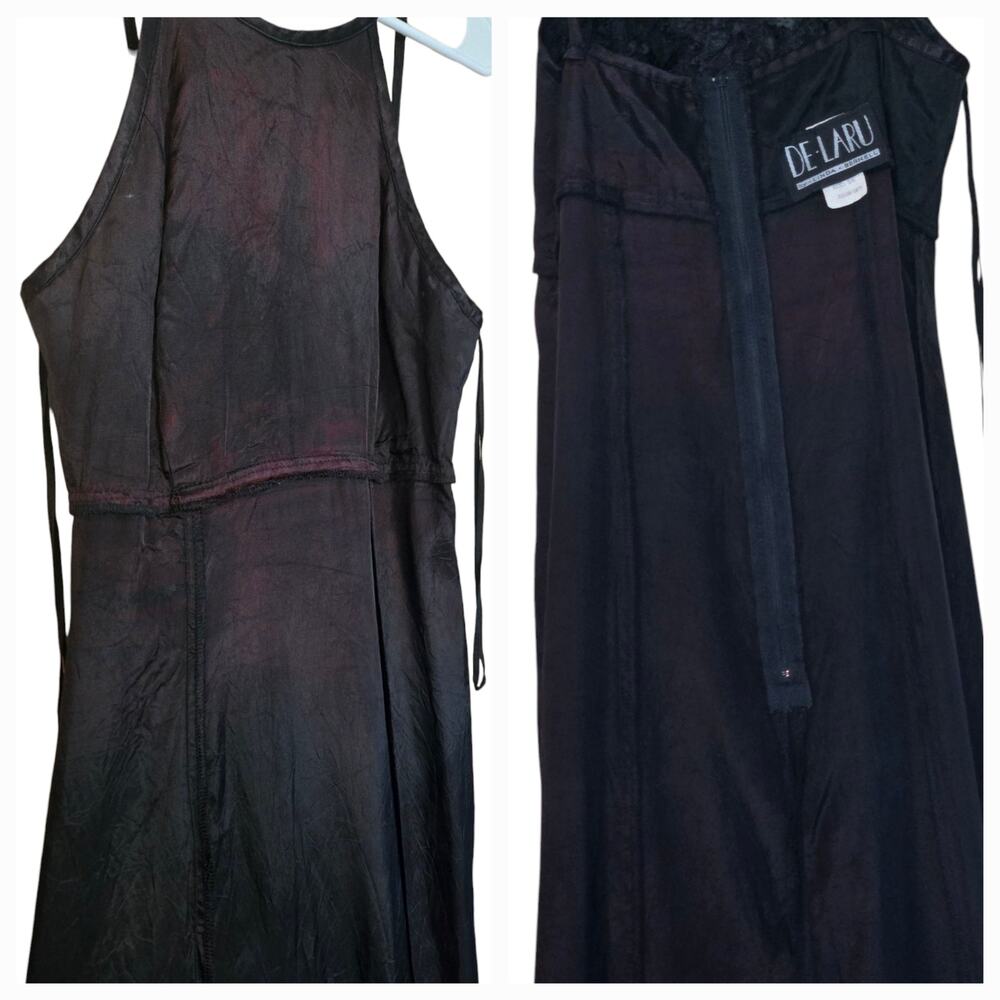 Vintage De Laru Formal 90's Halter Dress Size 5 6 - Picture 9 of 9